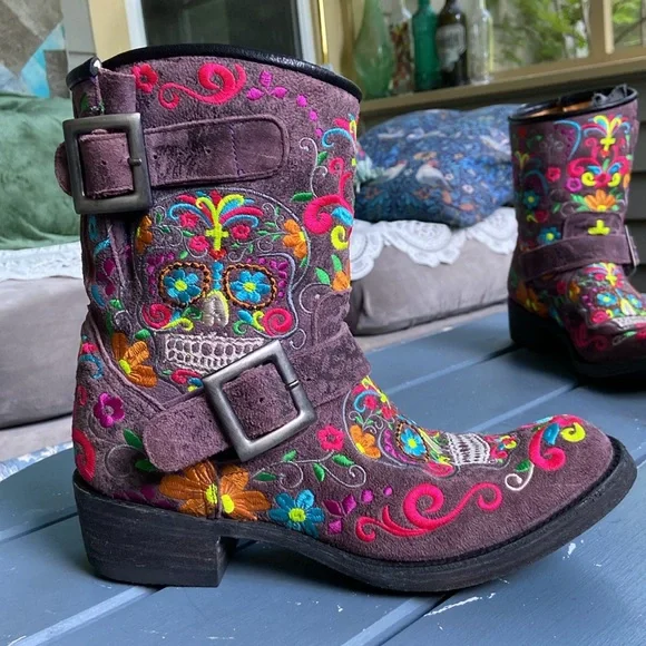 Rare Old Gringo Klak MC Boots in Dusty Purple - Picture 1 of 14